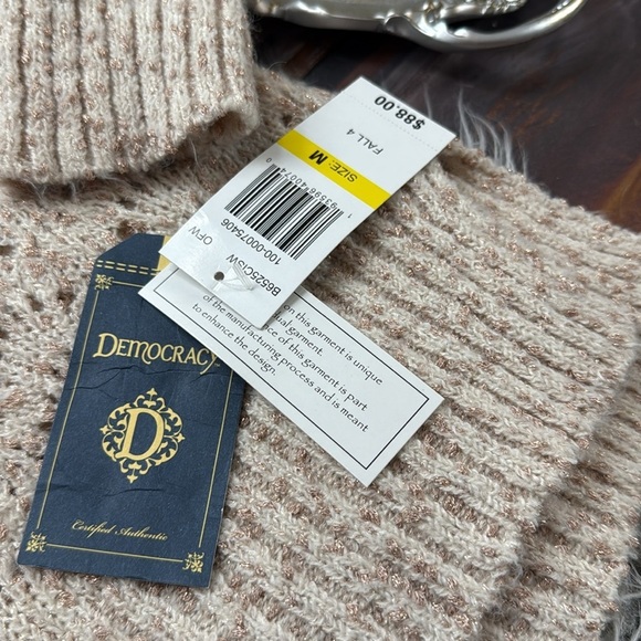 NWT Democracy Off White Knit Turtleneck Sweater - Picture 7 of 10